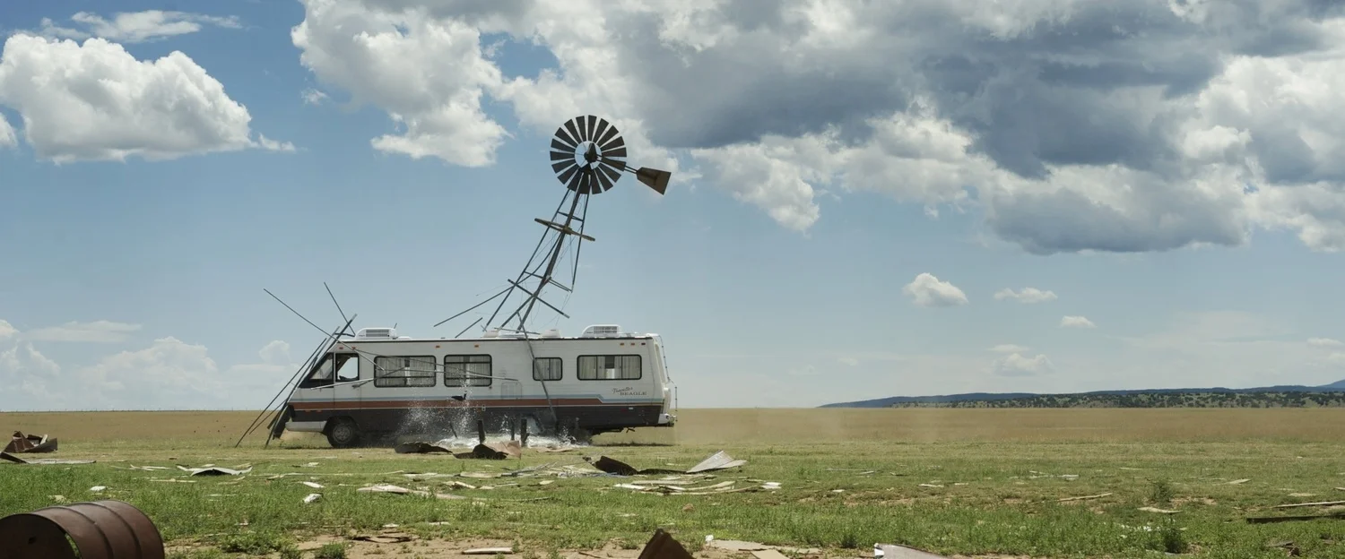The escape goes south as the RV knocks down a water tower in Paul (2011)