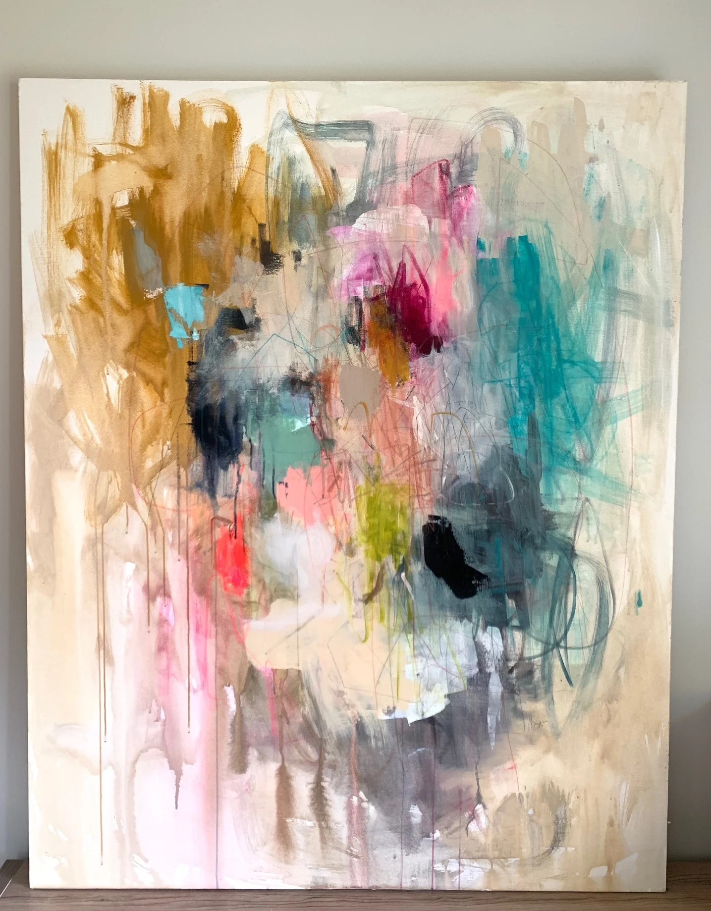 Everything is Awesome 60x48 inches Acrylic, pastel & pencil on canvas Inquire.