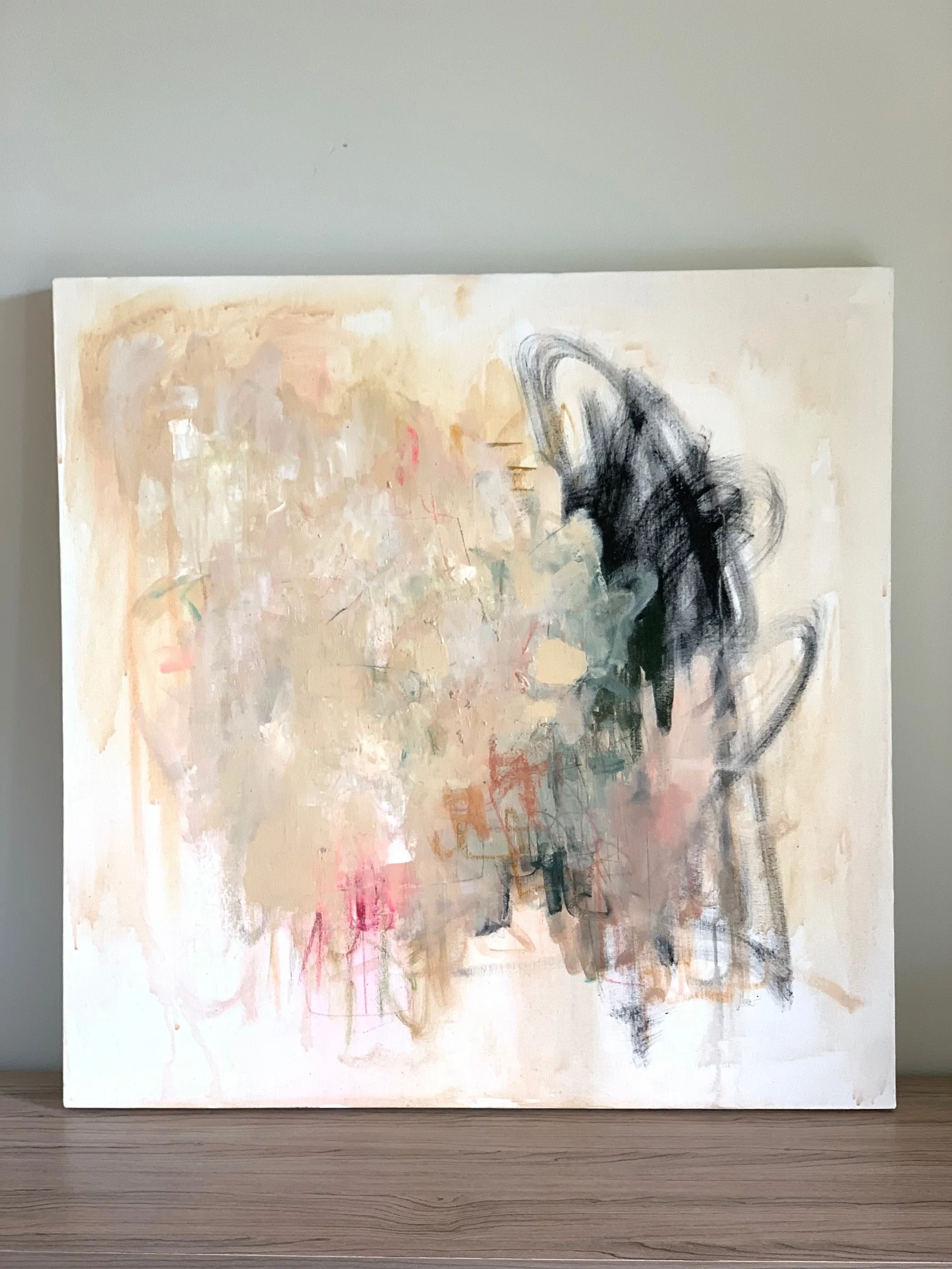 The Hand Stacking Game 30x30 inches Acrylic, pastel & pencil on canvas Inquire.