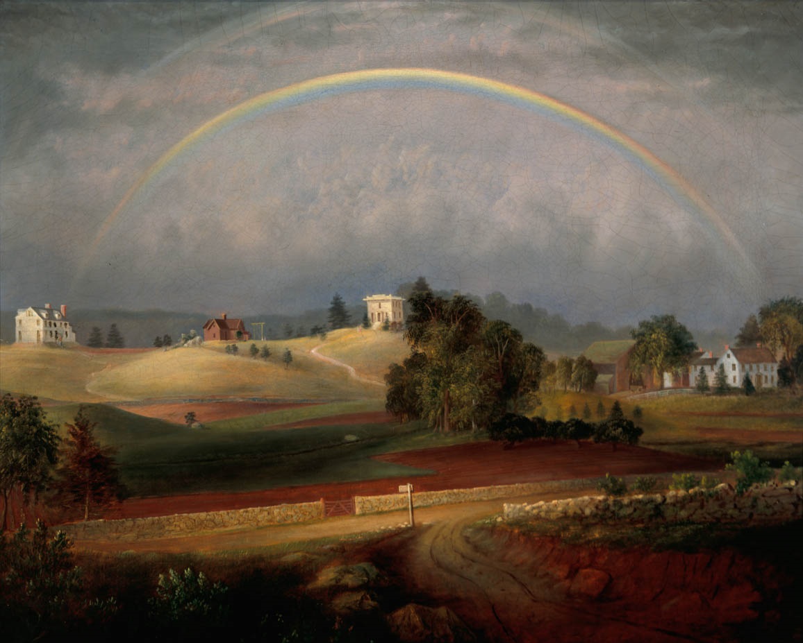 1845 painting of Brook Farm by Josiah Wolcott.