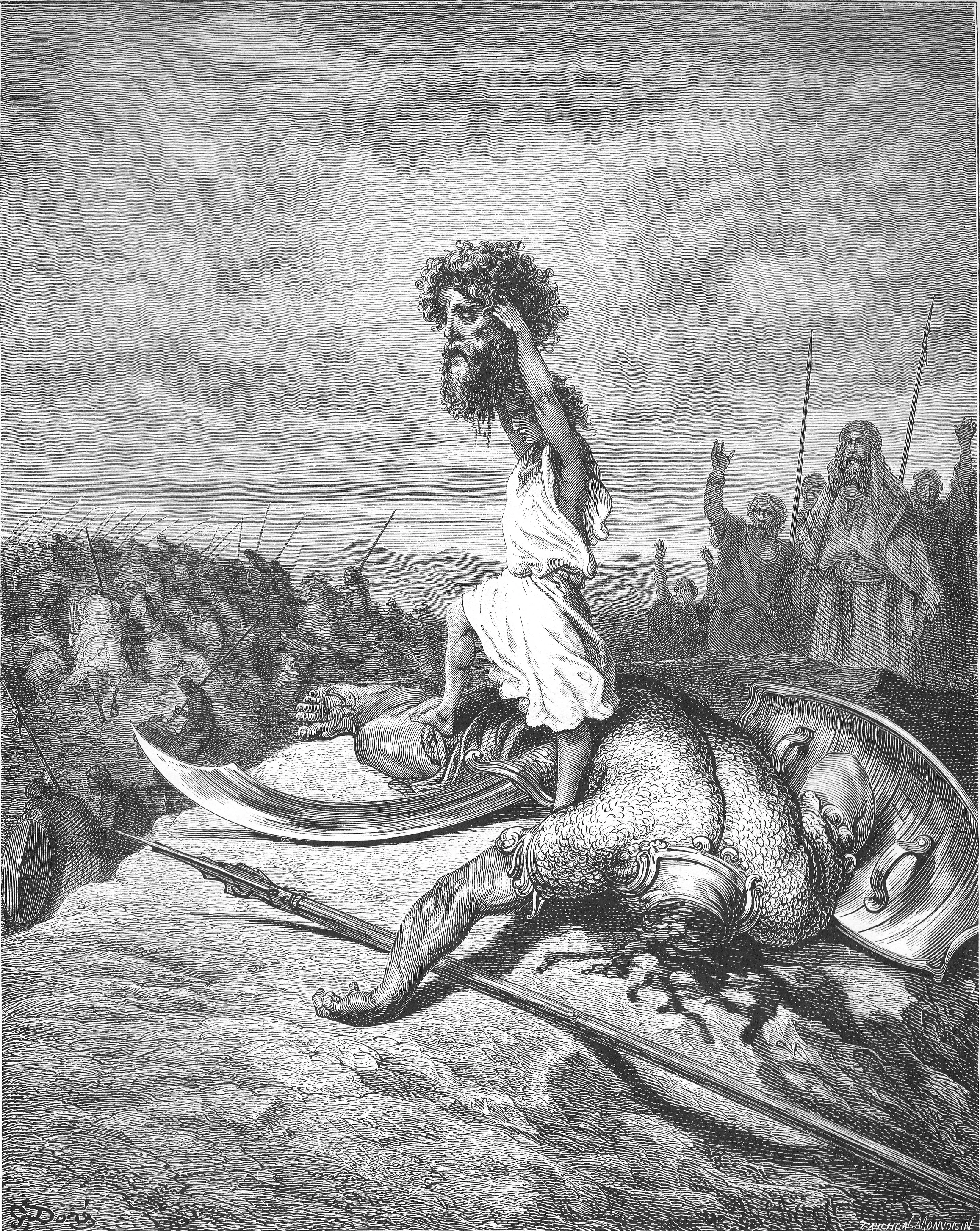 Severed head of Goliath by Gustave Doré (1866).