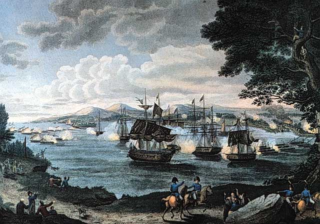 Naval battle on Lake Champlain. By B. Tanner