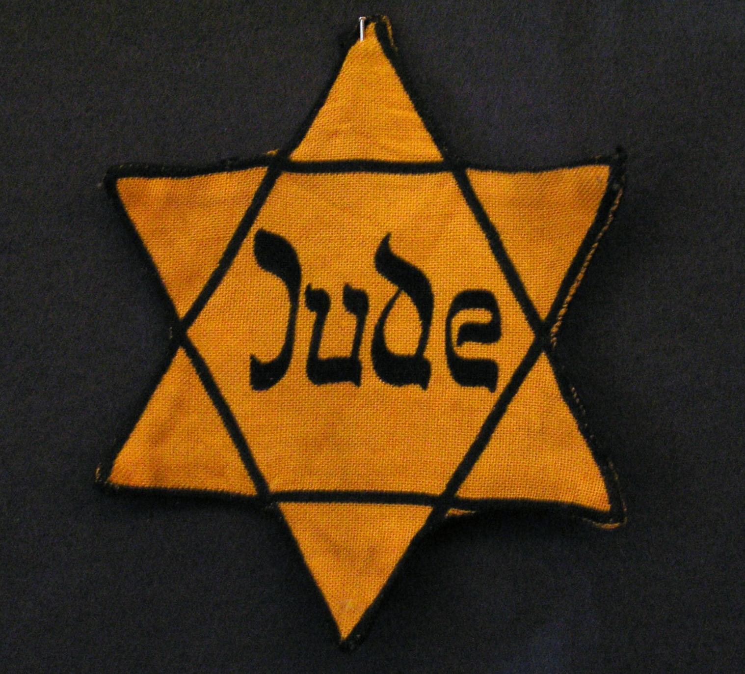 The Yellow star Jewish people had to wear under the Nazis. 