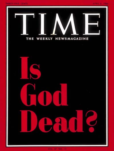 The famous Times Cover 'Is God Dead?' from 1966.