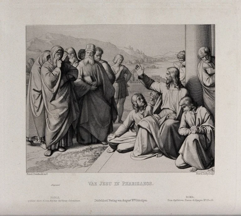 ‘Jesus Denounces the Scribes and Pharisees’, an etching by Friedrich Ludy