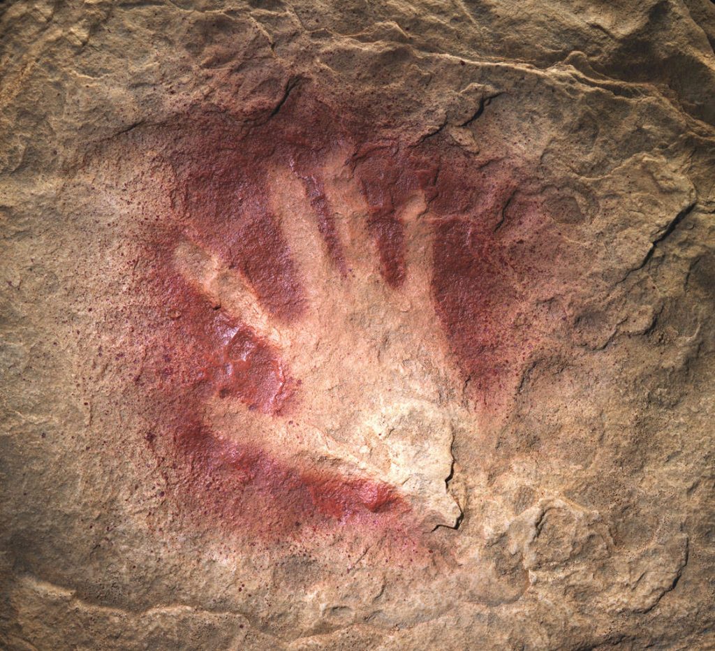 Primordial handprint – suggests to me emerging human agency.
