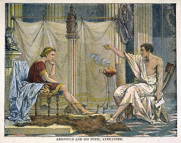 Aristotle and his pupil Alexander.
