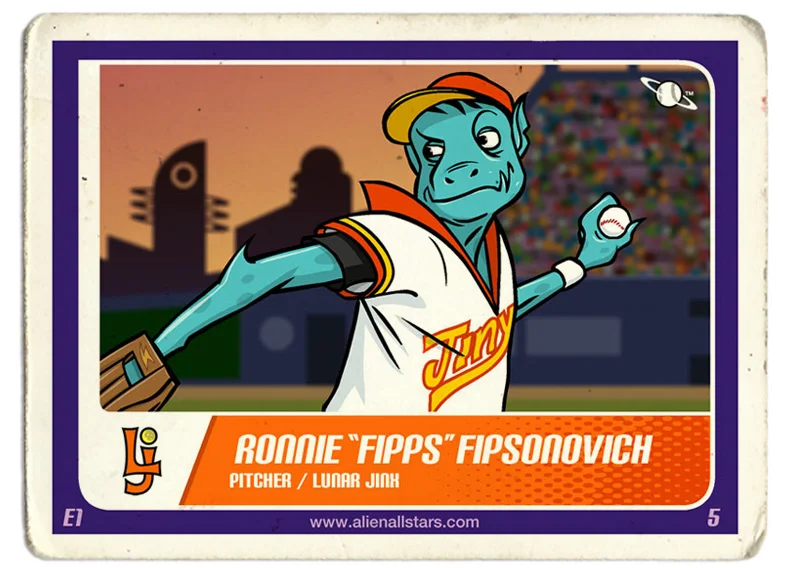 Vector illustration / Trading card lient: Alien All-Stars (2008)