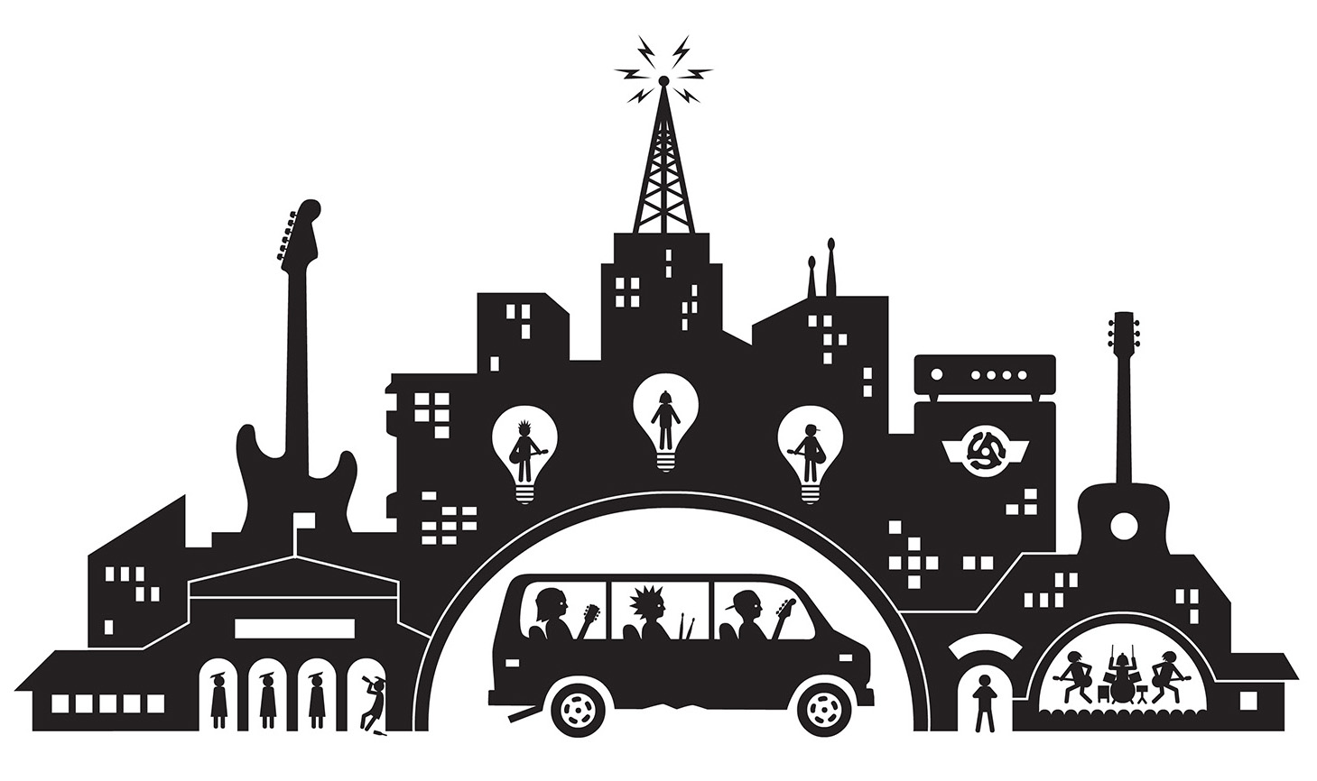 Vector illustration / Nirvana: Bringing Punk To The Masses Agency: Belle & Wissell Client: Experience Music Project (2011)