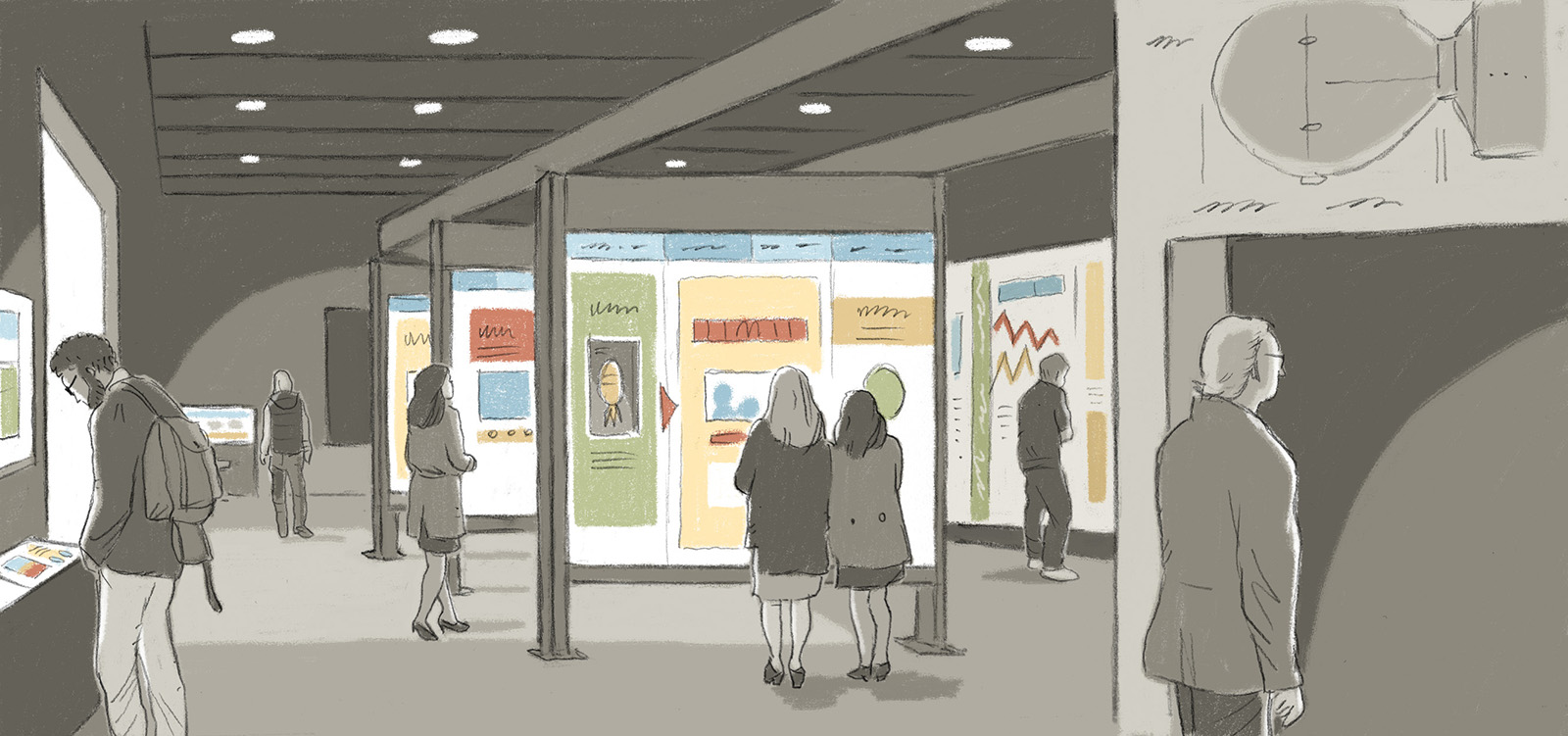 Concept sketch for exhibit pitch Agency: Belle & Wissell (2016)