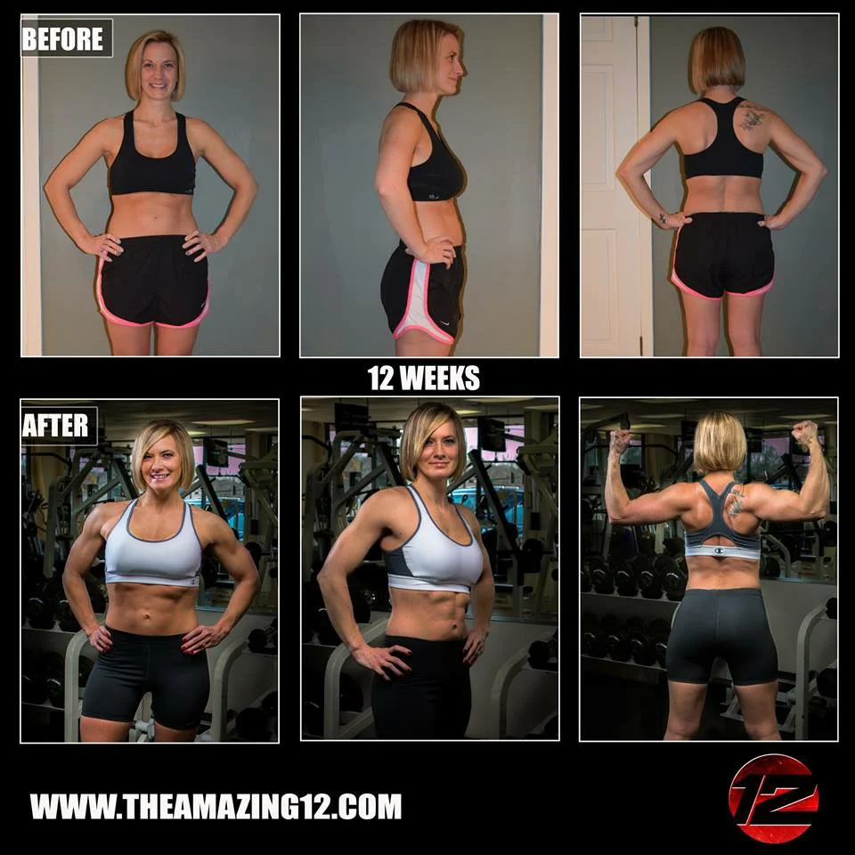 "Back in 2009, while living in Houston, I picked up an issue of Oxygen magazine and read all about clean eating and saw the benefits weight training had for women. I decided to hire a personal trainer and began my weight lifting journey. Life took me in a different direction, and I found myself relocated to Mississippi. I continued with exercise but the only thing I found here was group exercise and did not lift any weights. I got married and over the course of the last three years had two little boys. One day my husband and I were outside and he asked me to help him move something and I could not! I used to be so strong and here I was struggling! I was motivated from then on I would get my strength back! I found out Amanda Hudson taught a kettlebell class and I had read all about how great these were for strength and cardio so I joined her class quickly! I fell in love with kettlebells and Amanda! :) I became stronger and was happy with my results. After learning of her trip to Ireland, I knew I had to be a part of the Amazing 12! I have never been stronger in my life after these 12 weeks and my arms are proof! I am in the best shape of my life and will continue this lifestyle." - Courtney Elveston