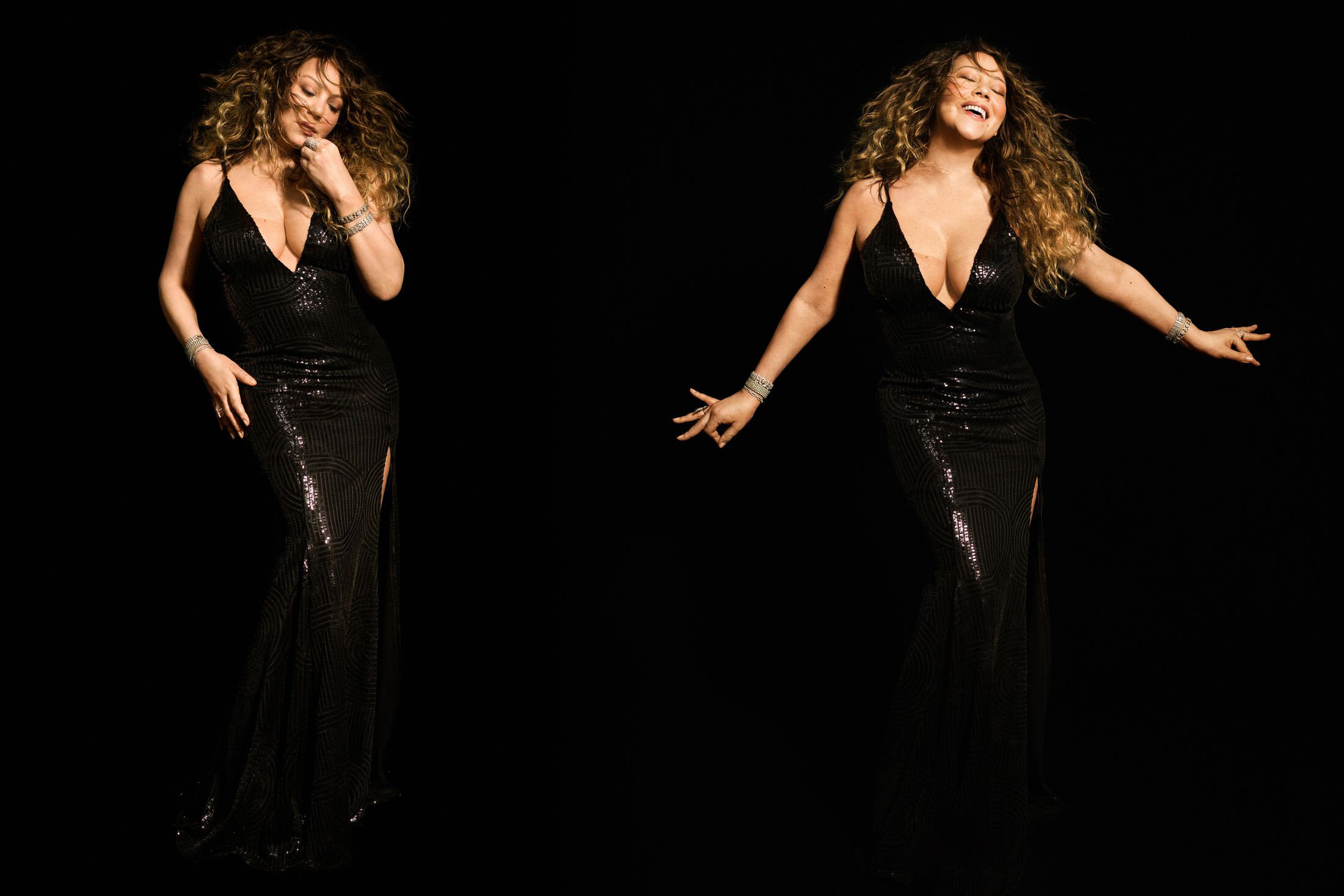   Dana Scruggs  photographed Mariah Carey for the cover of New York Magazine in August 2020. Styling by Jason Rembert. Hair by Serge Normant. Makeup by Kristofer Buckle. Manicure by Deborah Lippmann. Dressmaking by Nile Cmylo. Styling Assistance by C