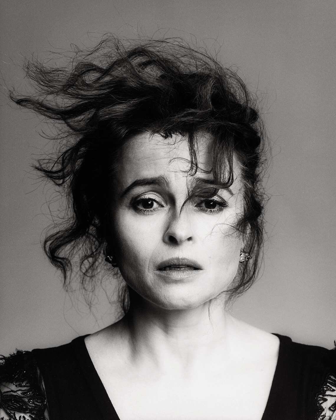   Louie Banks  photographed Helena Bonham Carter New York Magazine in October 2019. Hair by Raphael Salley. 