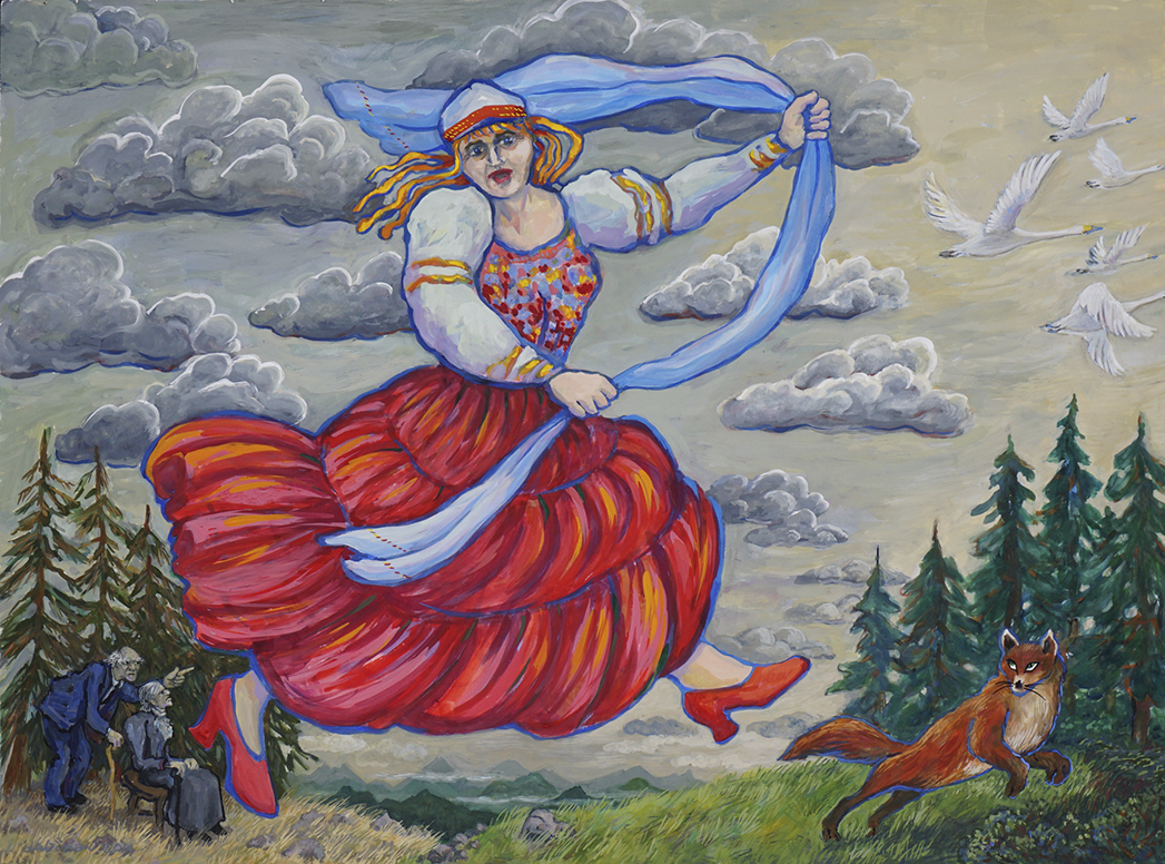 Red Shoes with Wild Swans