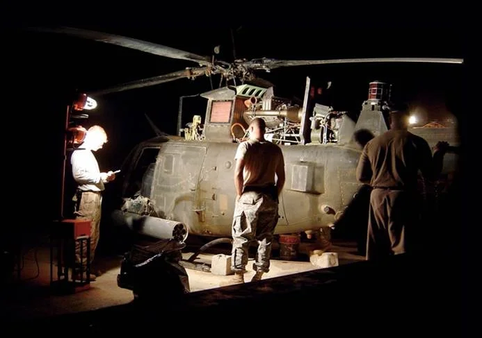 A Kiowa Warrior helicopter that uses an M250 engine.