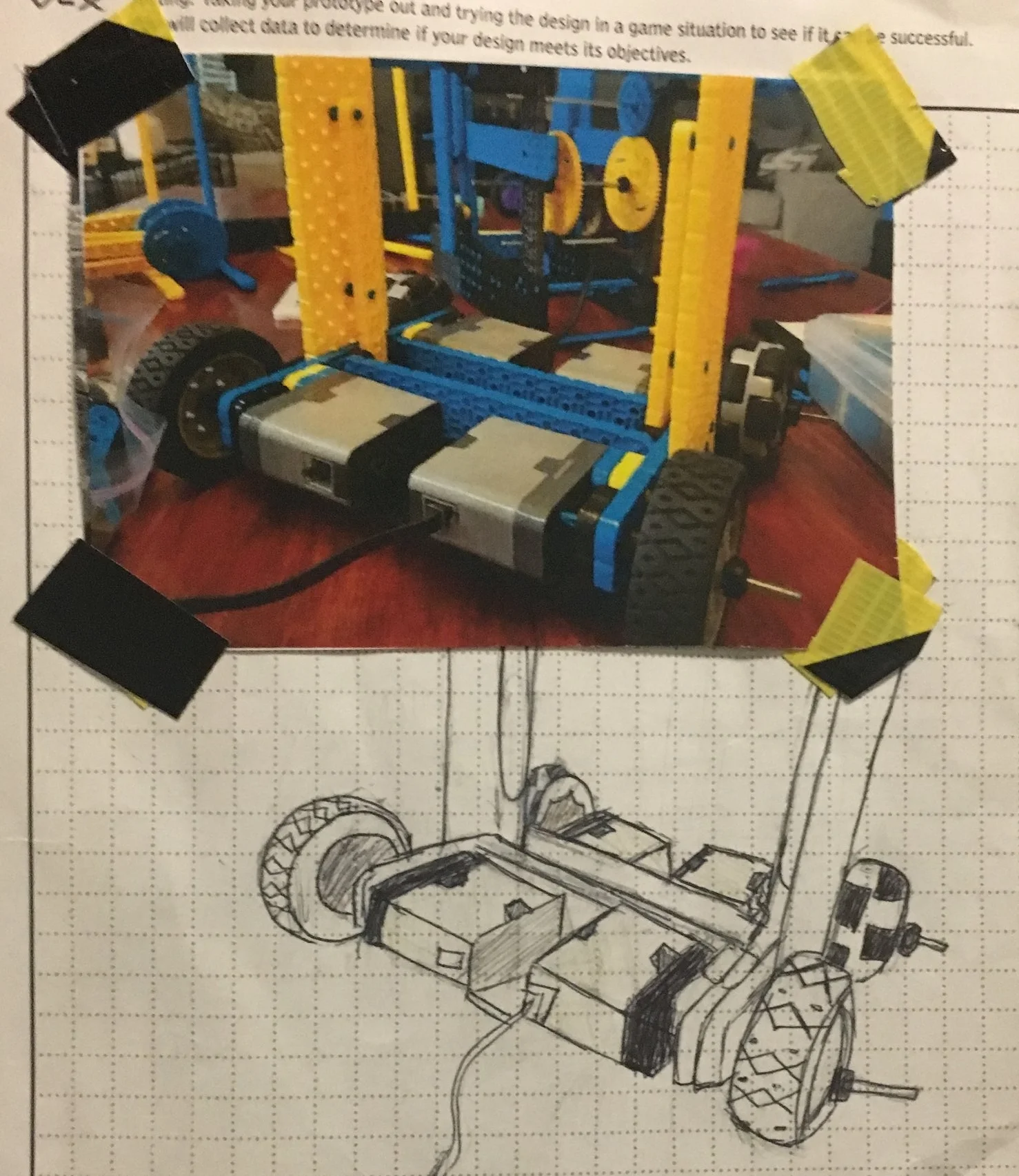 One of the drawings Jocelyn did for the team's engineering notebook.