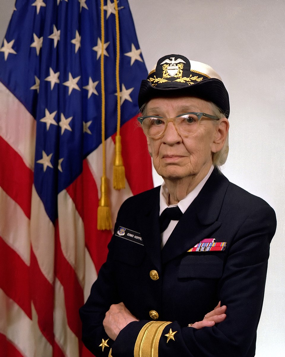 Grace Hopper was a celebrated computer scientist who earned her Ph.D. in mathematics from Yale before becoming a U.S. Navy rear admiral & one of the first programmers of the Harvard Mark I computer.