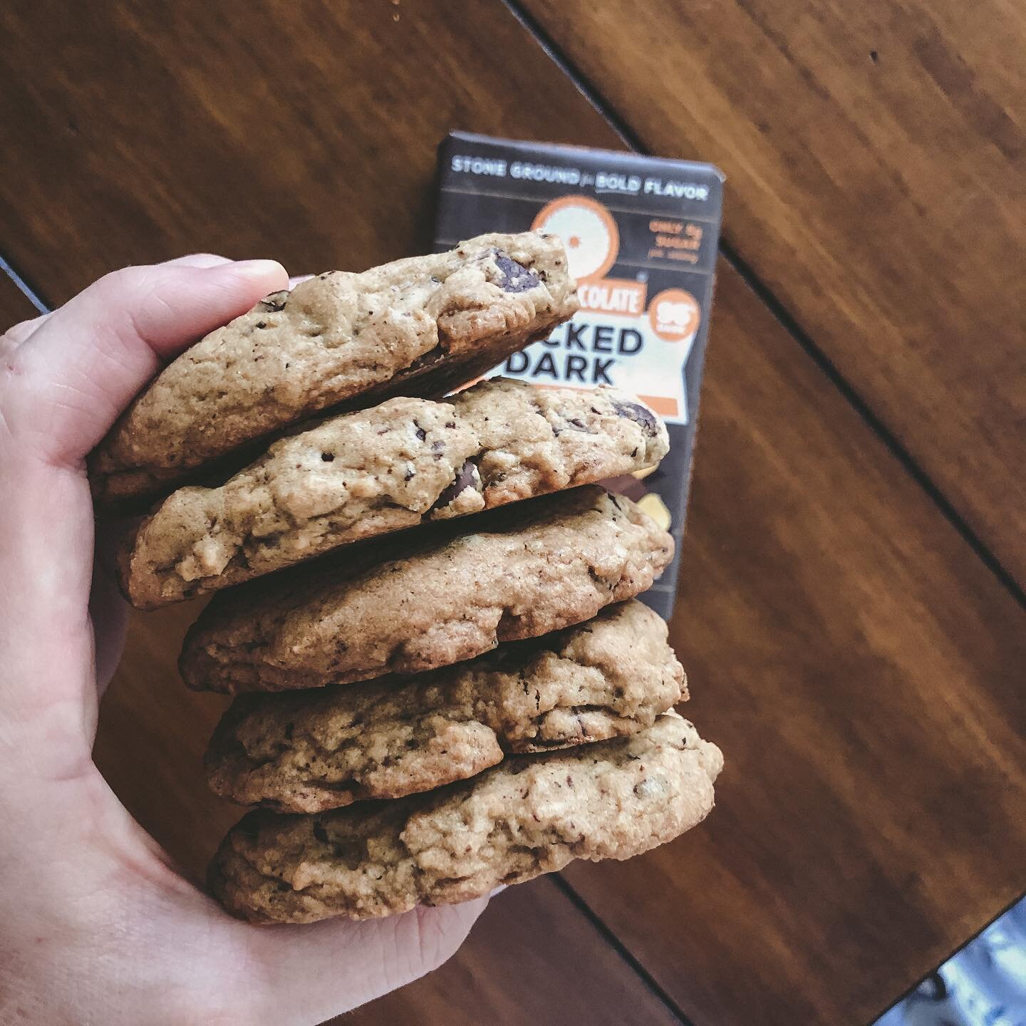 My tried and true cookie recipe😍have been making these for YEARS and they never fail to satisfy! This time, I added in some @tazachocolate Wicked Dark Chocolate and freshly ground coffee to give it a kick&mdash;I mean, parents need all the caffeine 