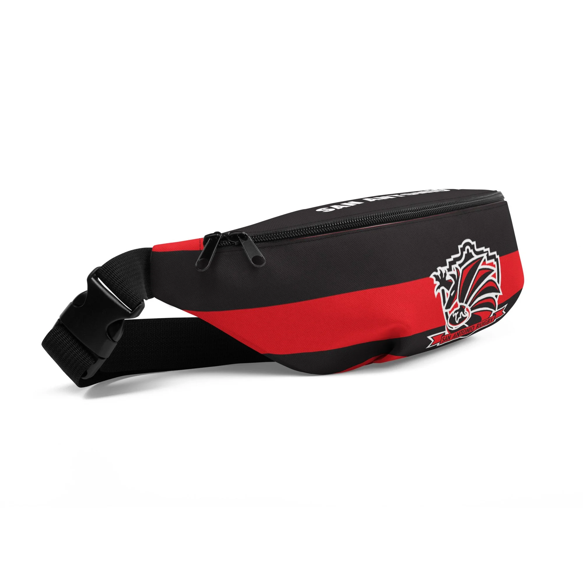 San Antonio Rugby Red & Black Striped Fanny Pack