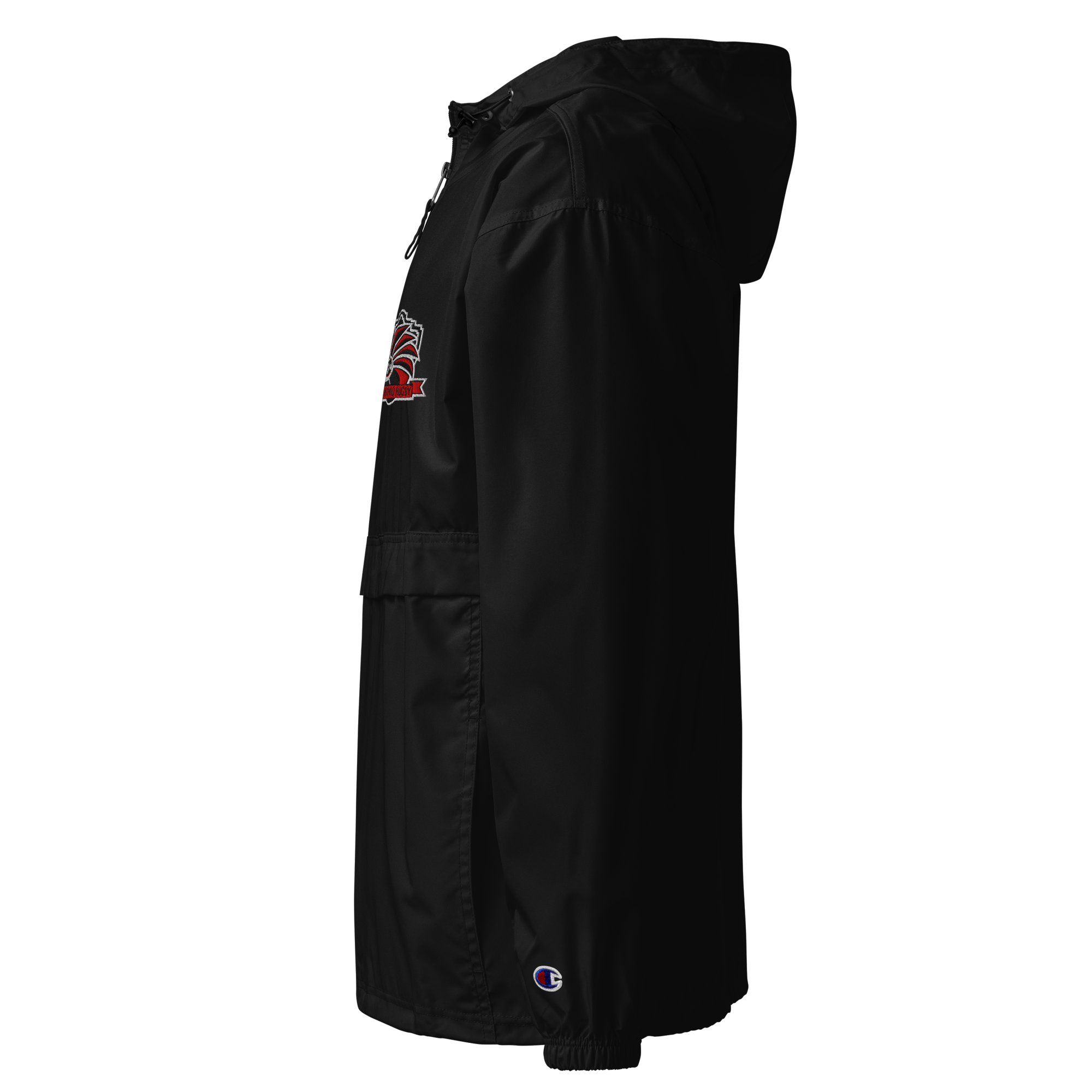unisex-champion-packable-anorak-black-left-6a3ff190182e5.png