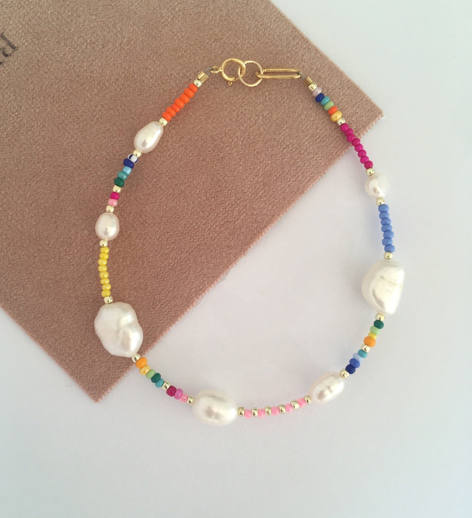 Dainty Pearl Beaded Anklet | $30