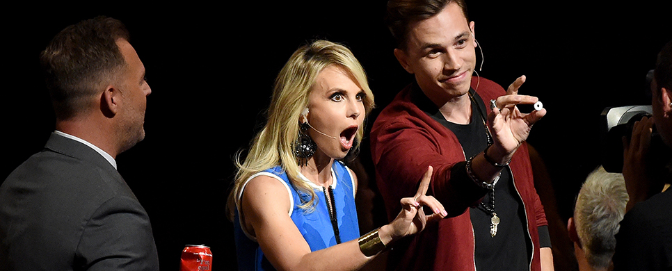 Justin Flom opening the KLOVE Awards with Elisabeth Hasselbeck