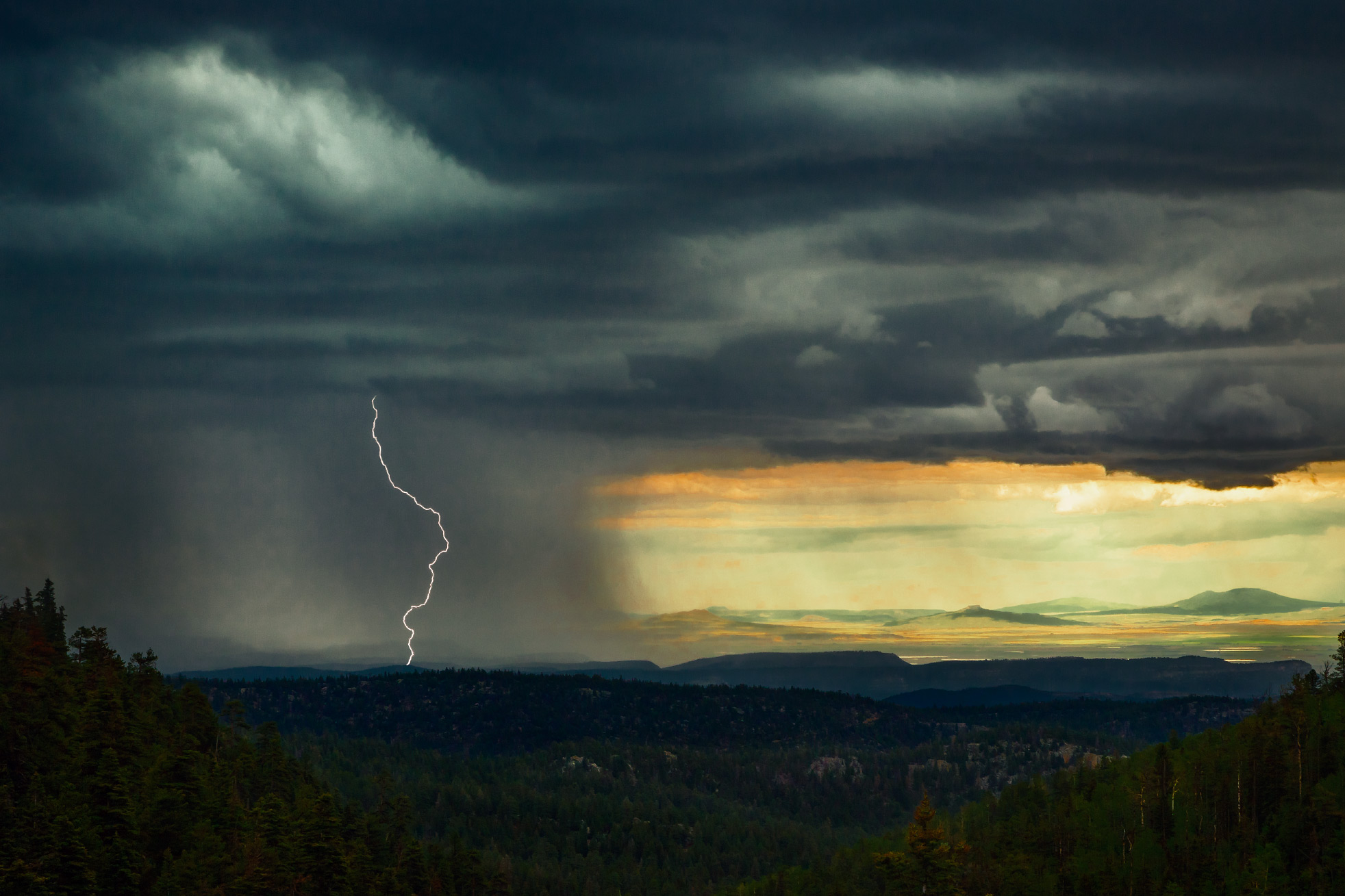 Lightening Strike Over Deer Lake Mesa