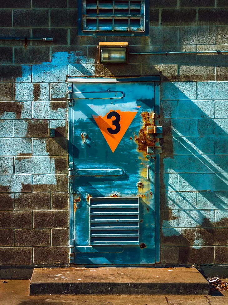 |#27| Sherpa Blue Painted patchwork with steep, scathing shadows. Heavy steel thick with corrosion, molded by constant sea winds. Proper ventilation for causes unknown.