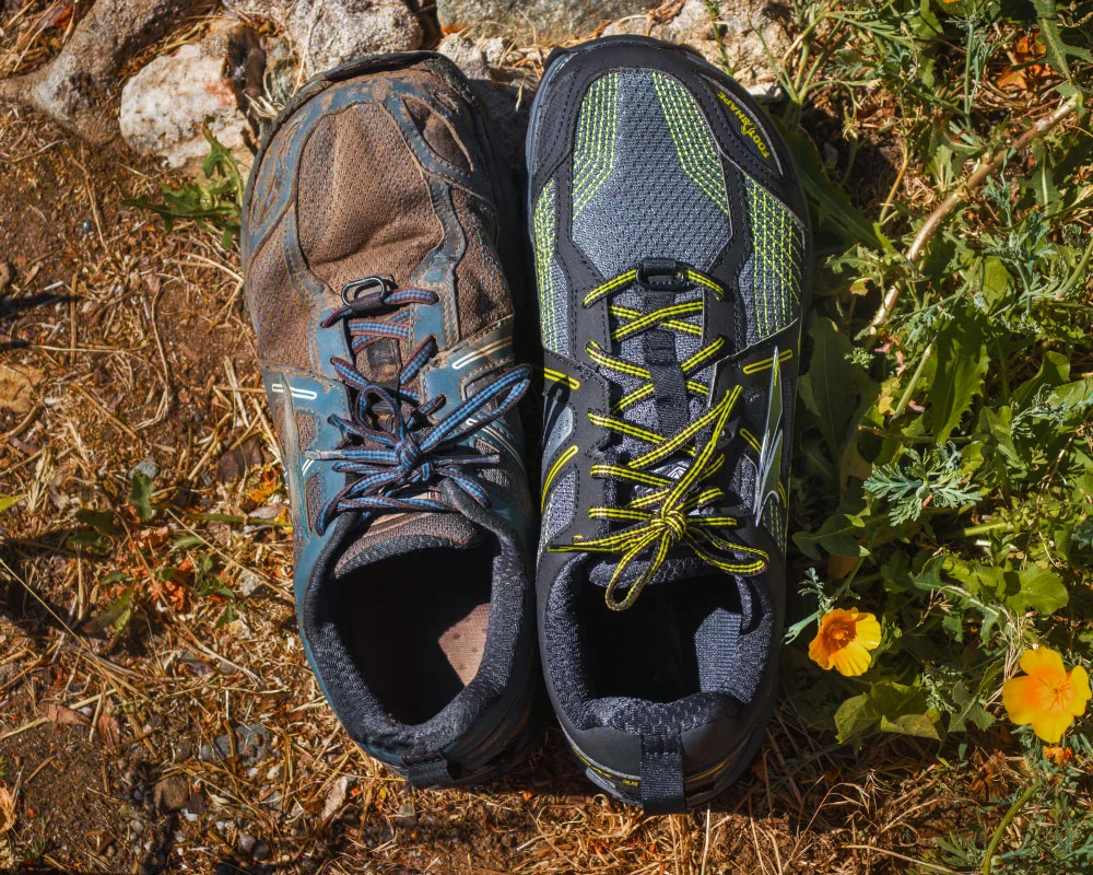 Altra Lone Peak 3.5, the only two pairs of shoes I used for the entire trail.