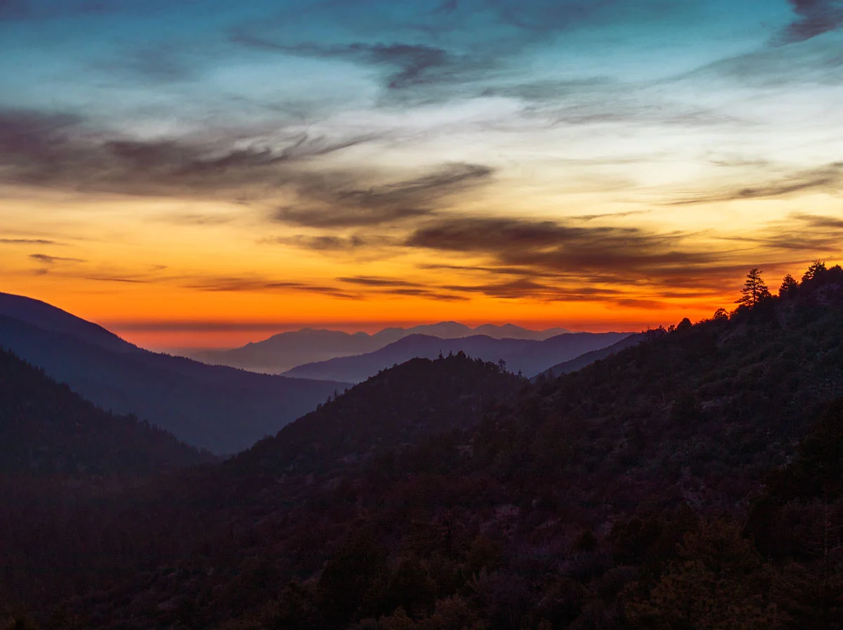 Sand to Snow National Monument sunset, mile 248.7.