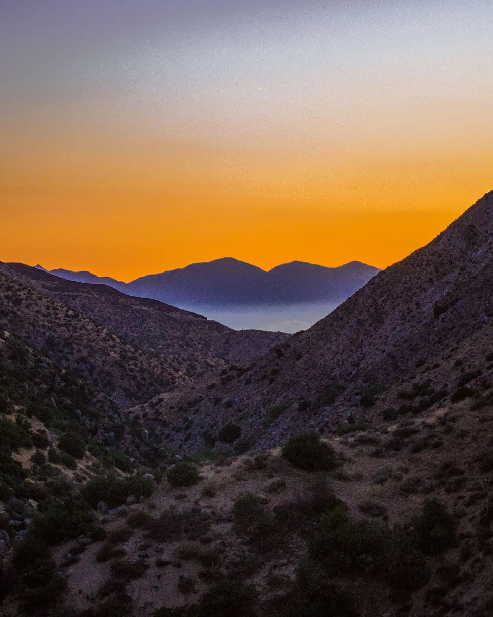 Sunset over Deep Creek, mile 310.1.