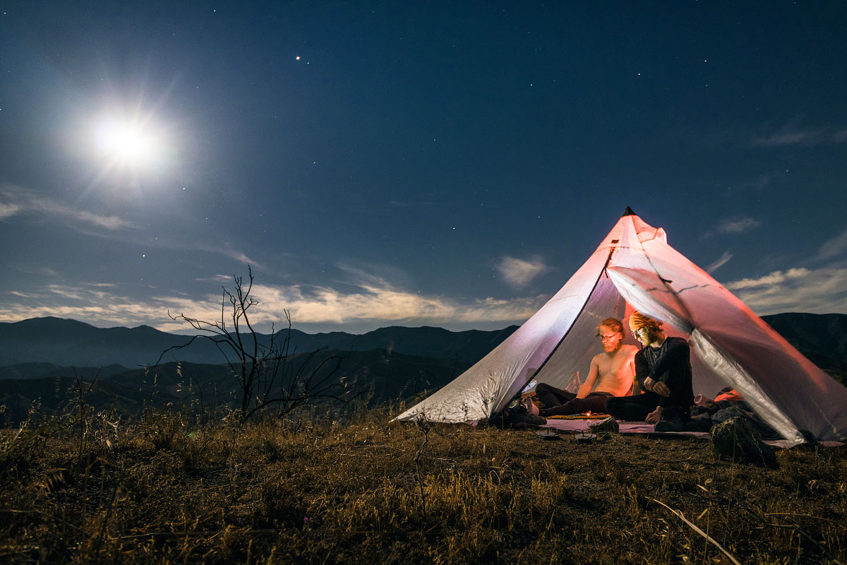 Camping above Soledad Canyon, mile 445.0.