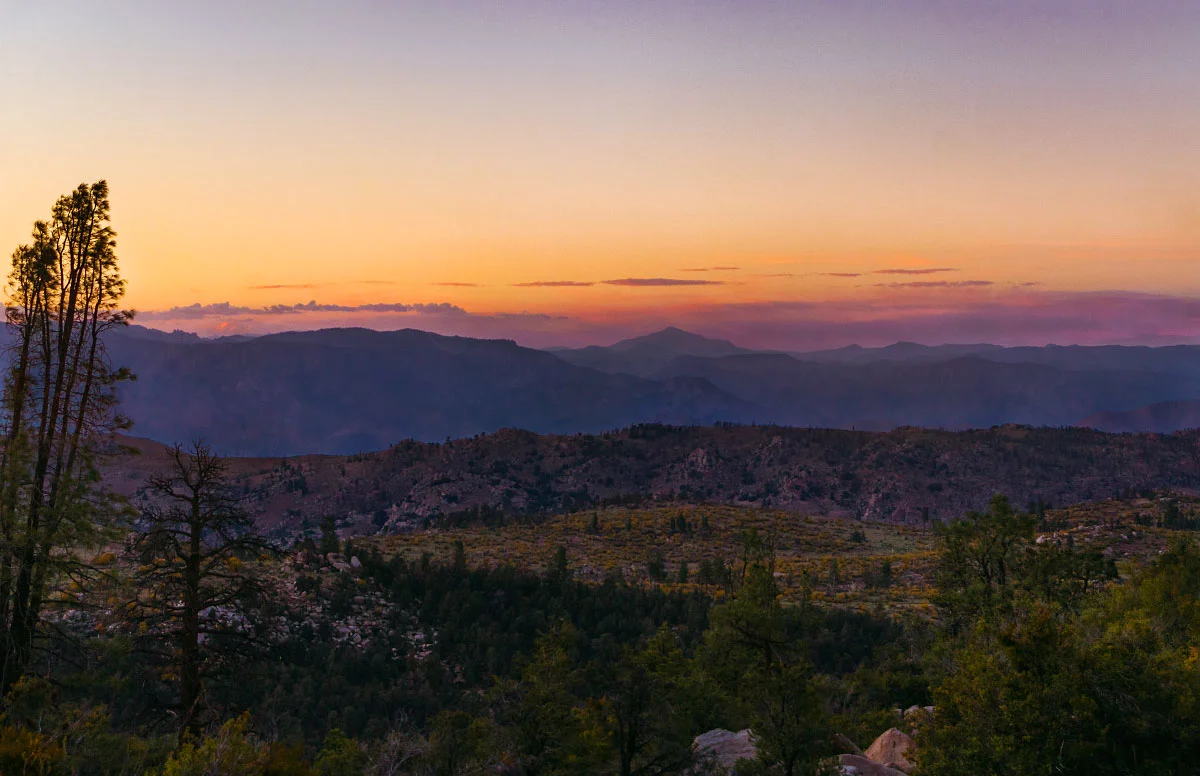Sunset on a distant Owens Peak.