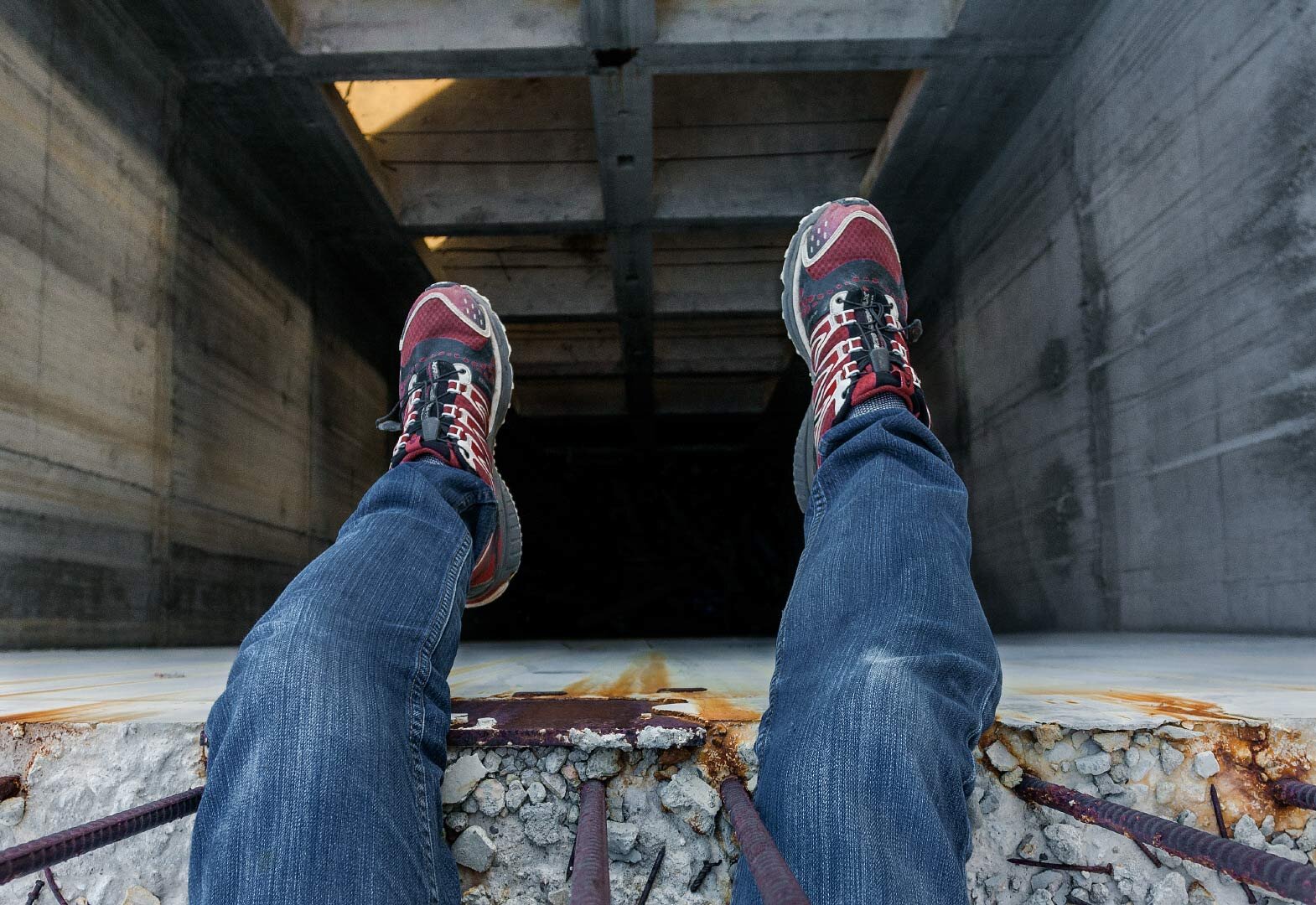 Unfinished elevator shaft at the Emerald River Resort Casino