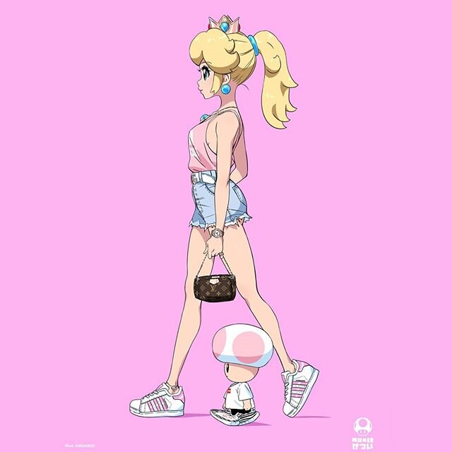 Smash fashion Peach 🍑 ft. Toad. Comment who next ✍️ watch me draw her, link in bio!
-
-
#peach #princesspeach #nintendo #smashbros #supersmashbros #smashultimate #toad #melee #pink #fashion #streetwear #adidas #superstar #gucci #louisvuitton #prince