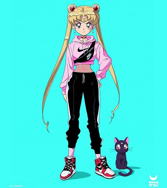 POV: You just stepped on Usagi's Jordans 😂 had to draw he rest of her outfit from my #sailormoonredraw ✍️I didn't have a lot of time so I just went with the classics. I originally had them in a pink colorway, and excuse my attempt at drawing a cat i
