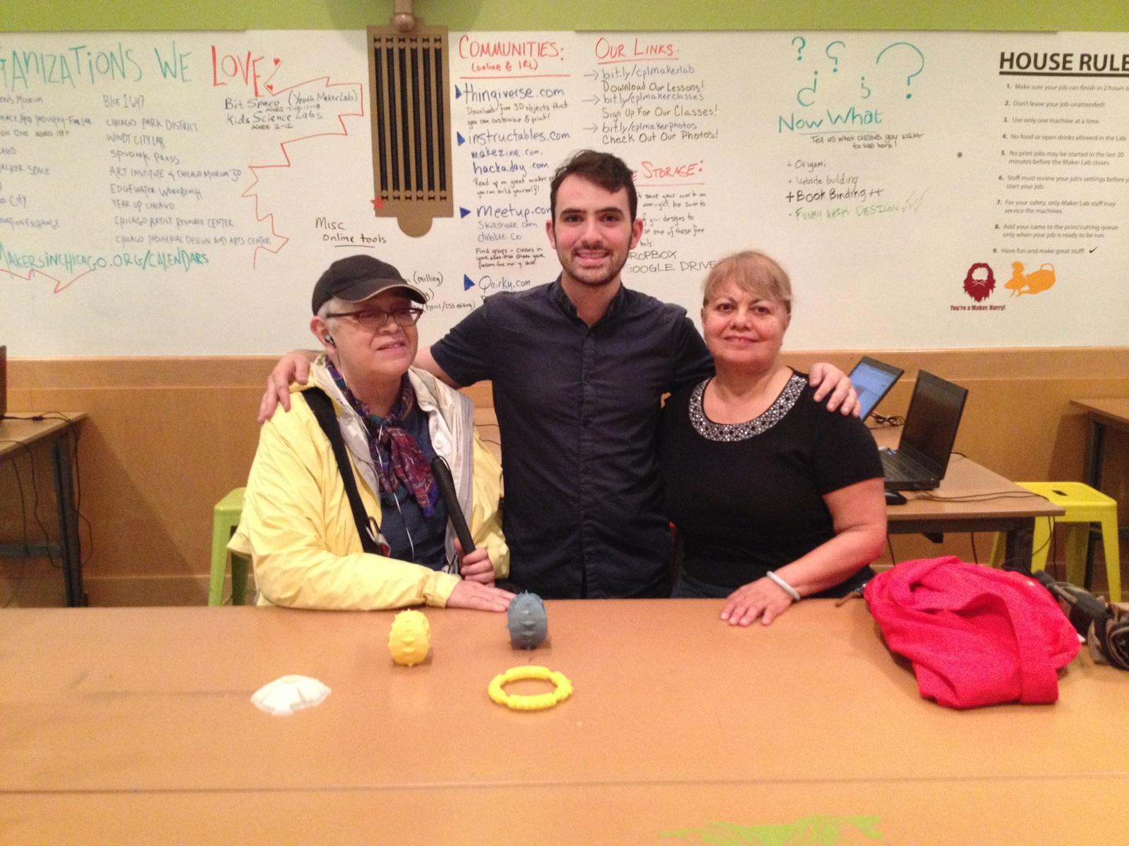 With guests at the Chicago Public Library Maker Lab