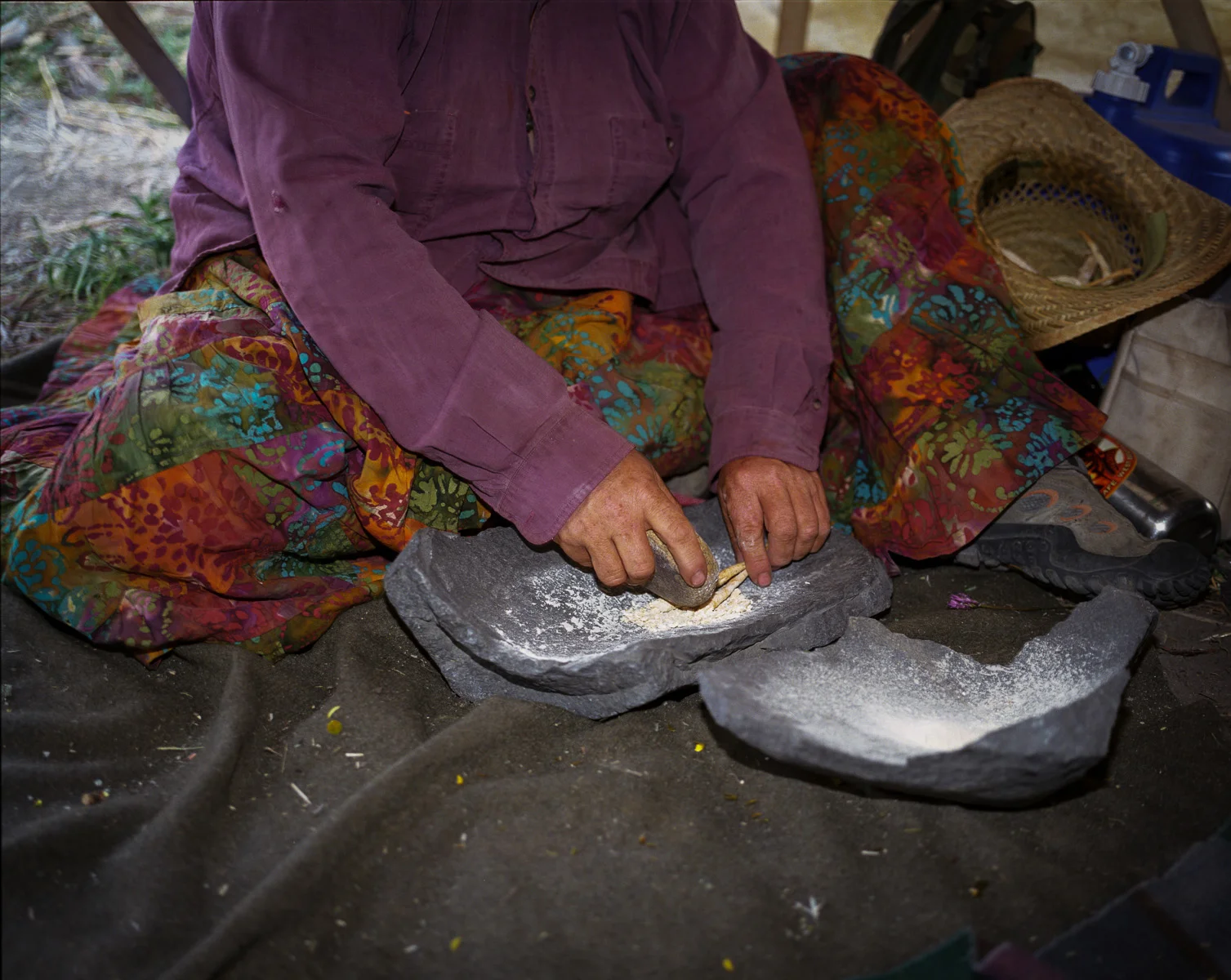 Grinding Breadroot © Adrain Chesser