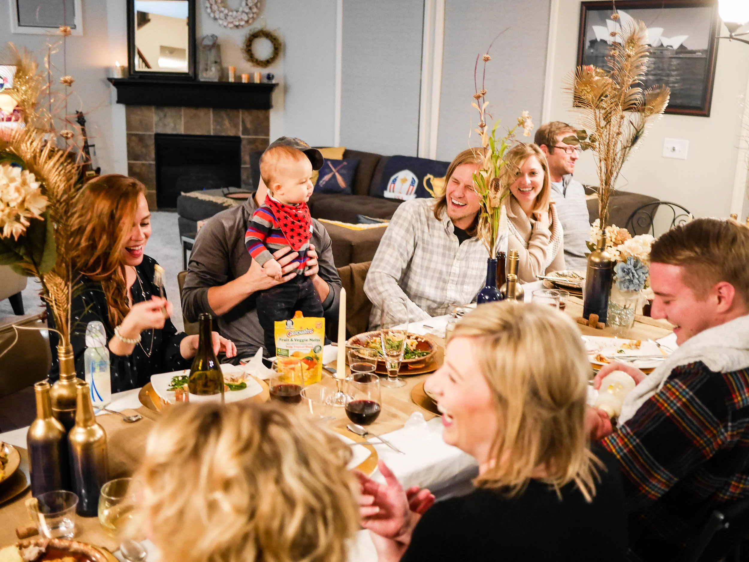 There's never a dull moment when you have 20 of your closest friends and a few of their babies at a table that spans your entire great room!&nbsp;