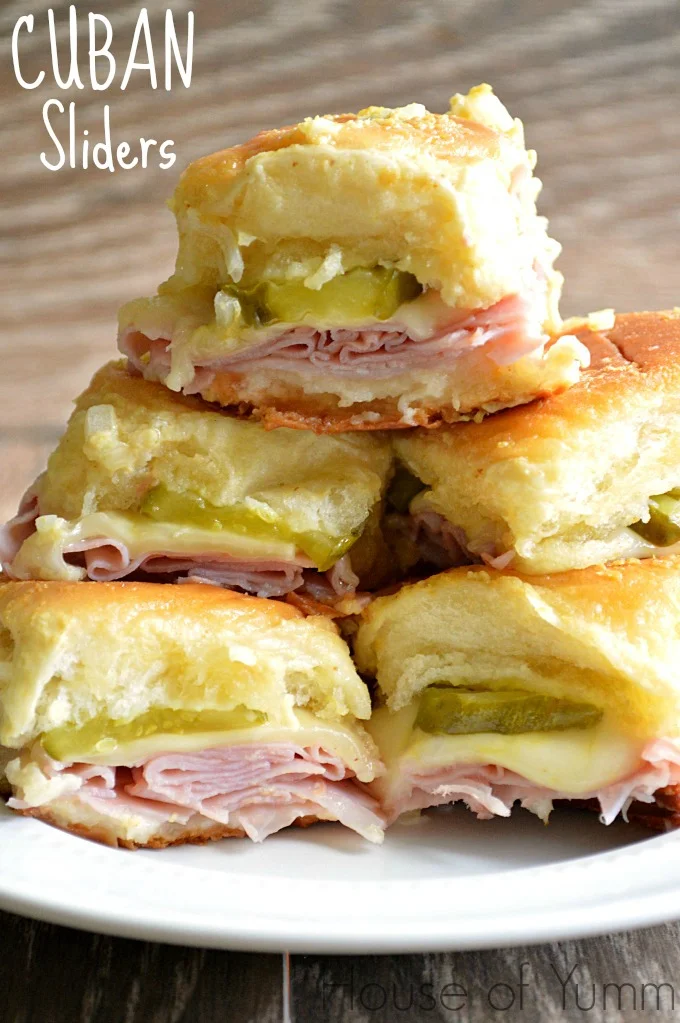 Cuban sliders are sure to be the star of the party as we celebrate Masters Sunday! Find out what other snacks made our Masters Party Menu Plan. Photo by Serene at House of Yumm .