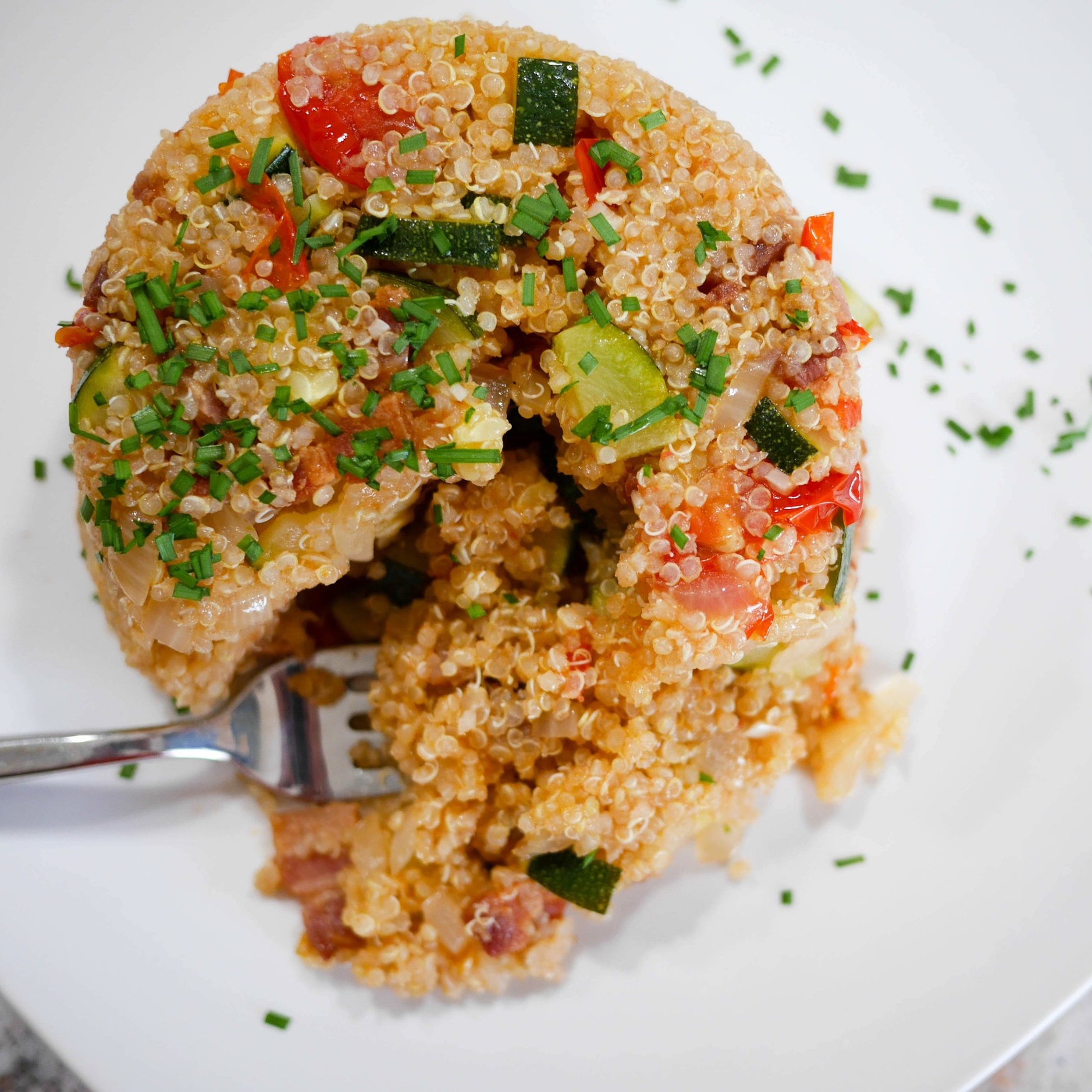 Bacon Tomato and Zucchini Quinoa