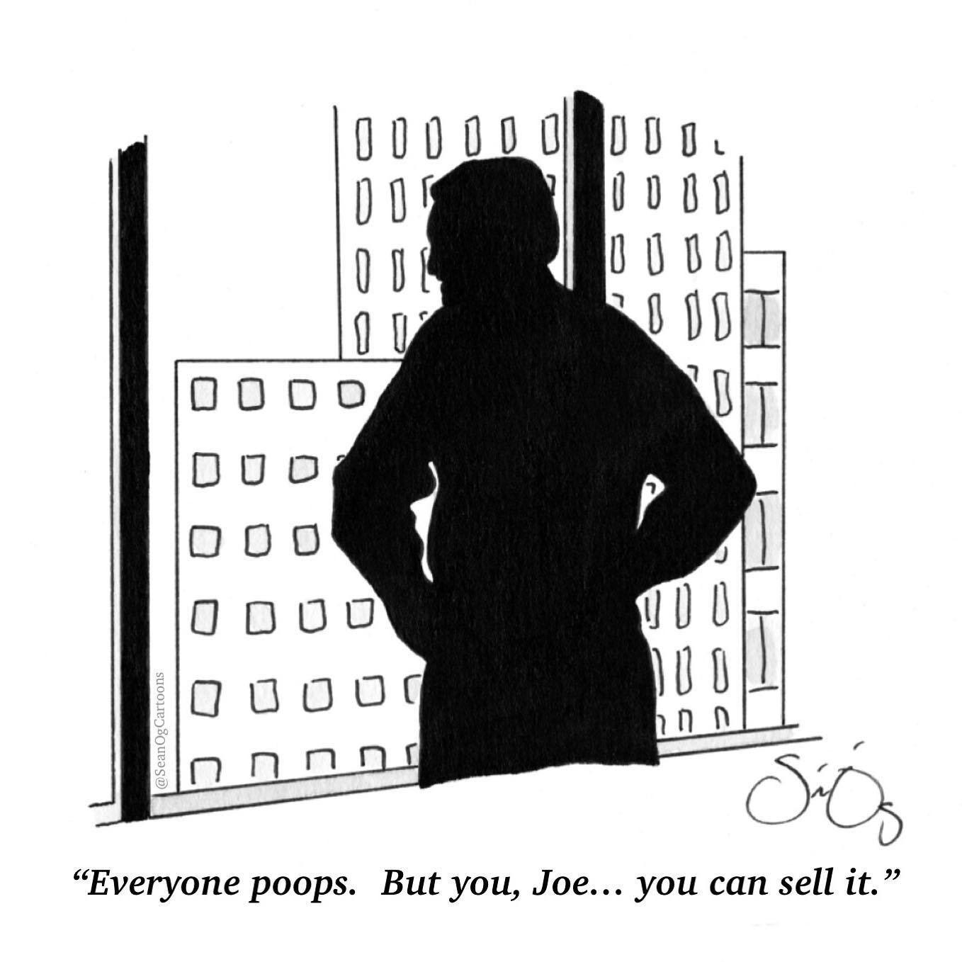 It&rsquo;s business, bud. 💩 #sales #joe #silhouette #business #businessman #marketing #advertising #office 
#cartoon #cartoons #illustration #gags #gag #art #drawing #joke #freelance #rejected #newyorkermag #newyorker #penandink #watercolor #seanogc