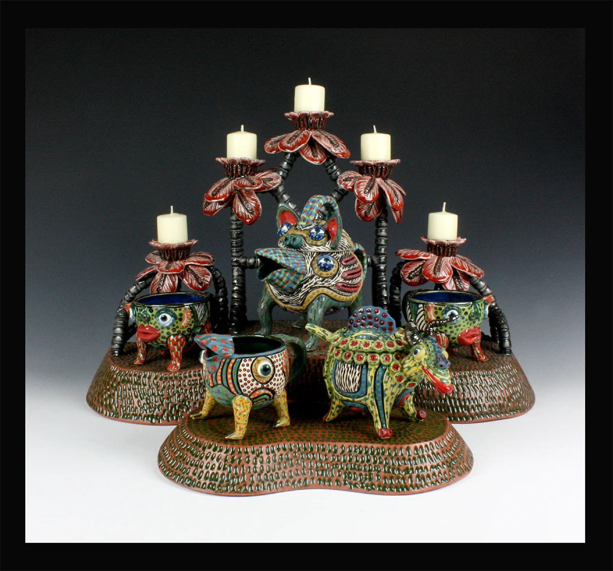 Critter Tea Set and Candelabra, 2019