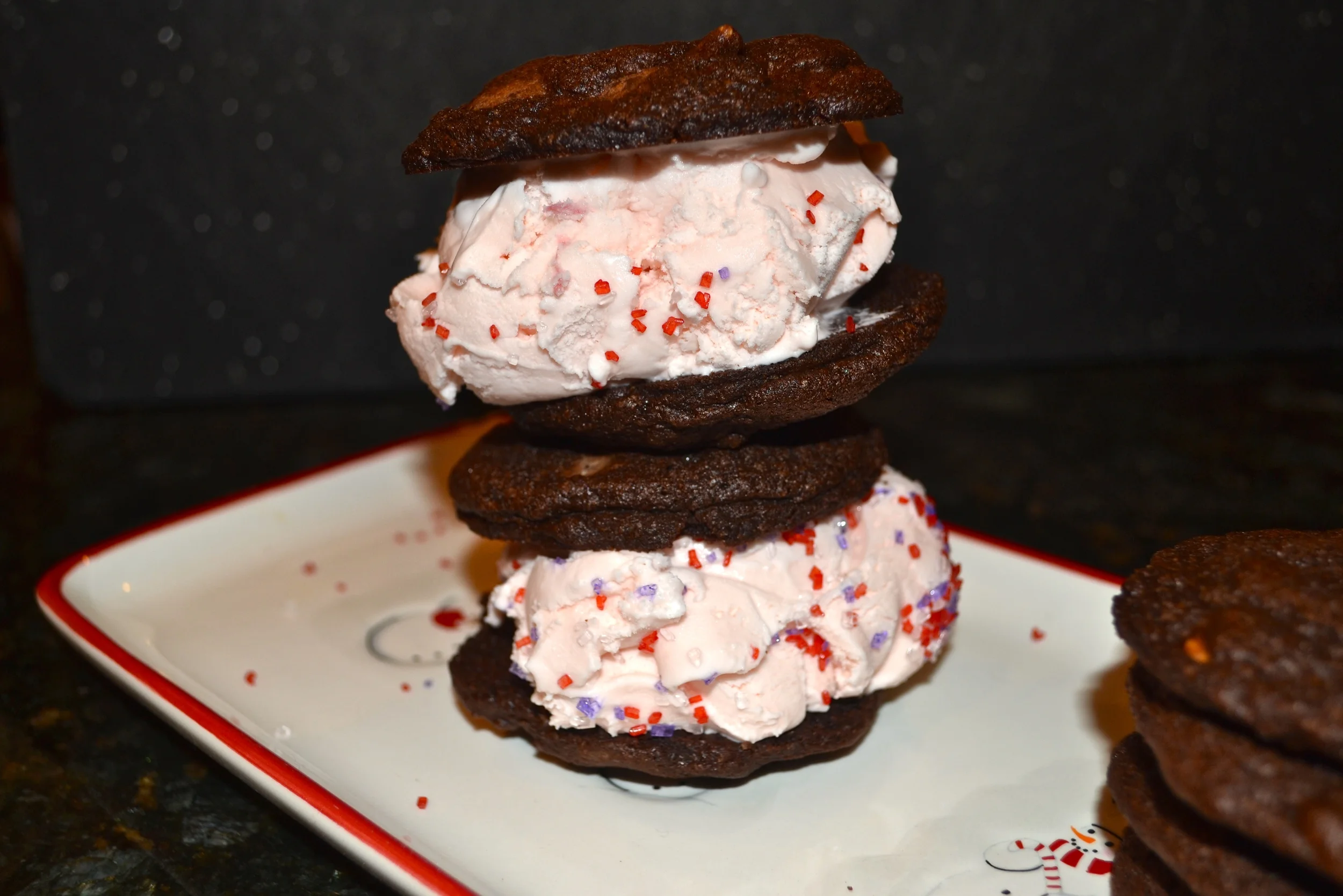 Candy Cane Ice Cream Sandwich