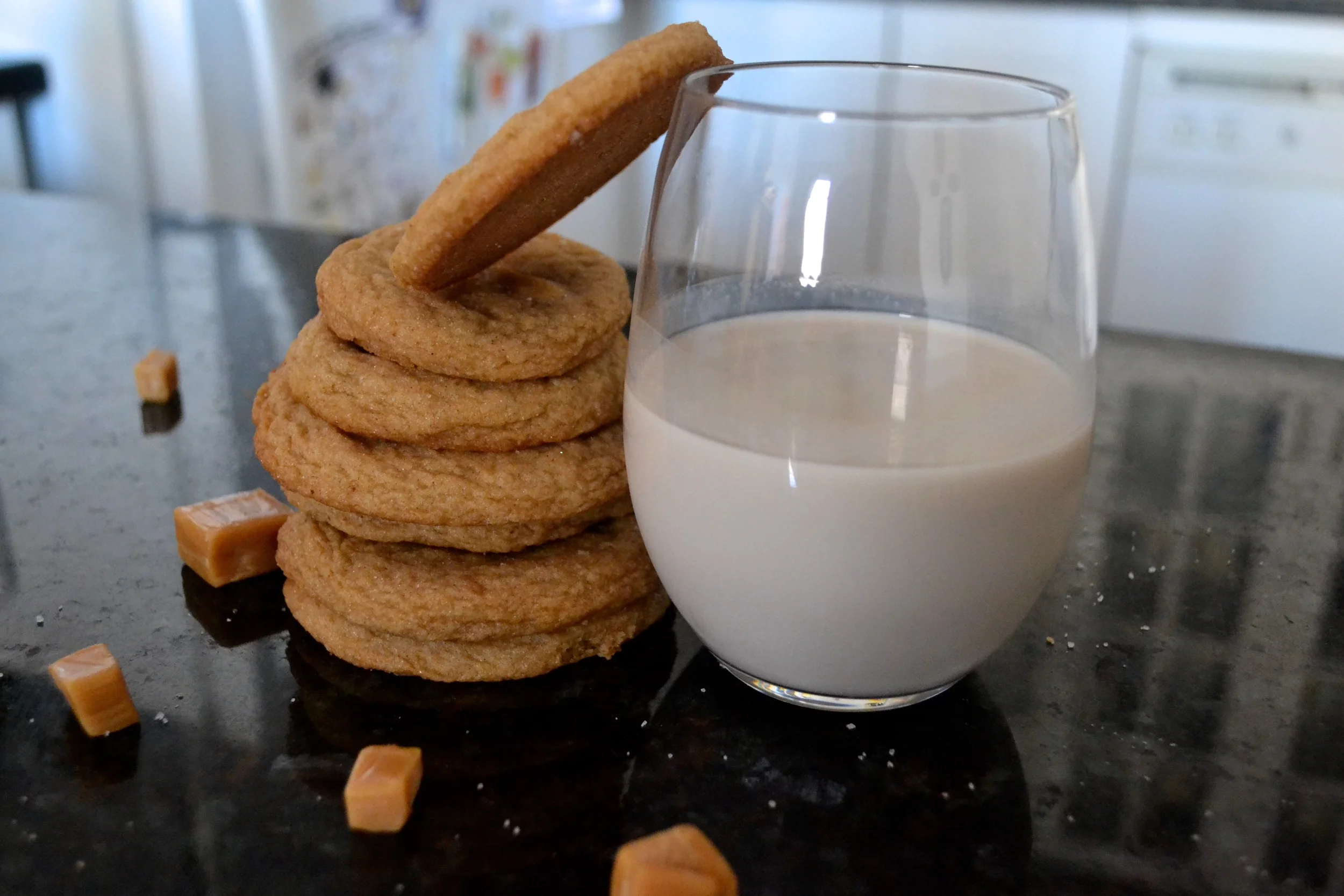 Brown Butter Snickerdoodles stuffed with Salted Caramel 