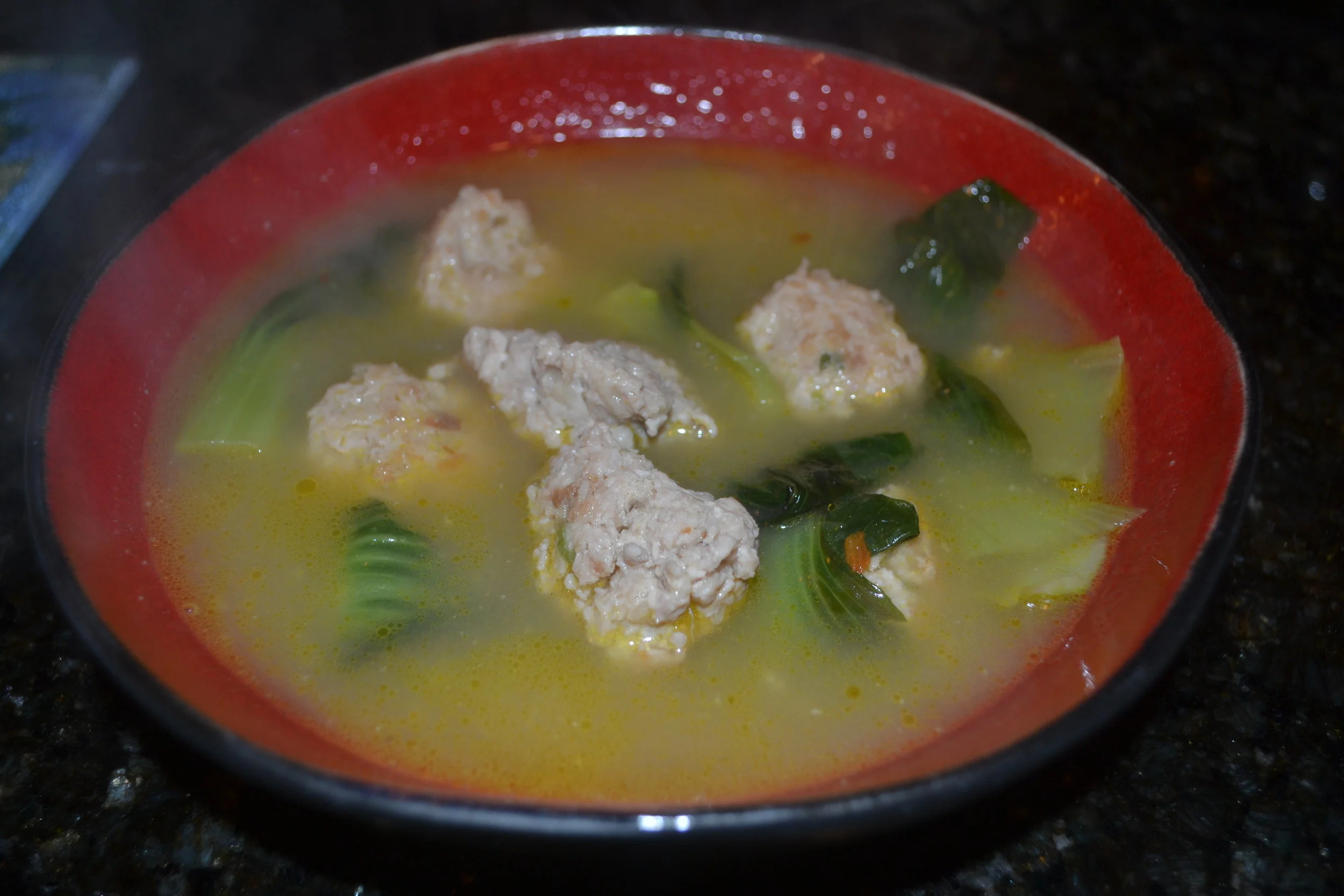 Asian Ginger &amp; Chicken Meatball Soup 