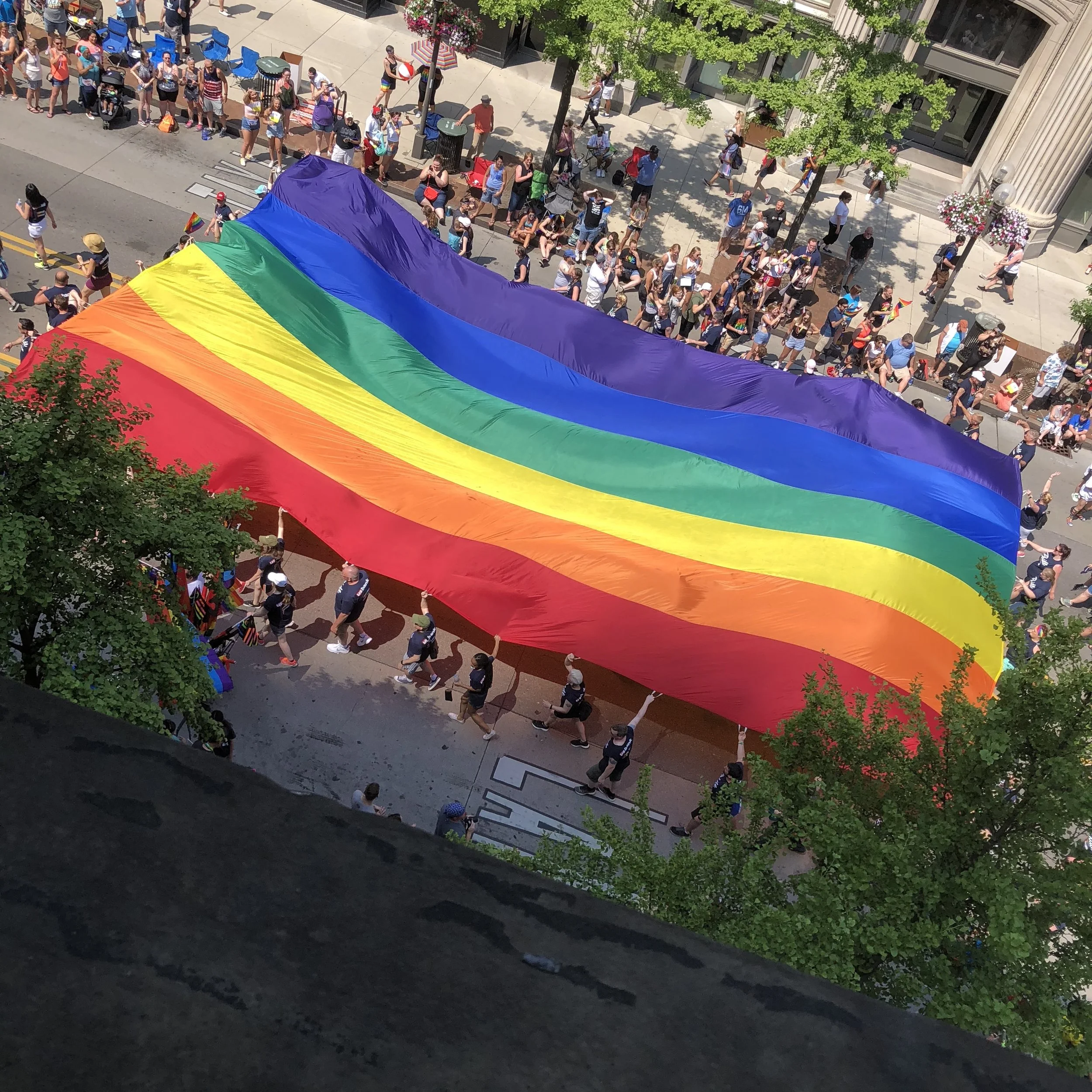 Our view of the 2018 Stonewall Columbus Pride Parade!