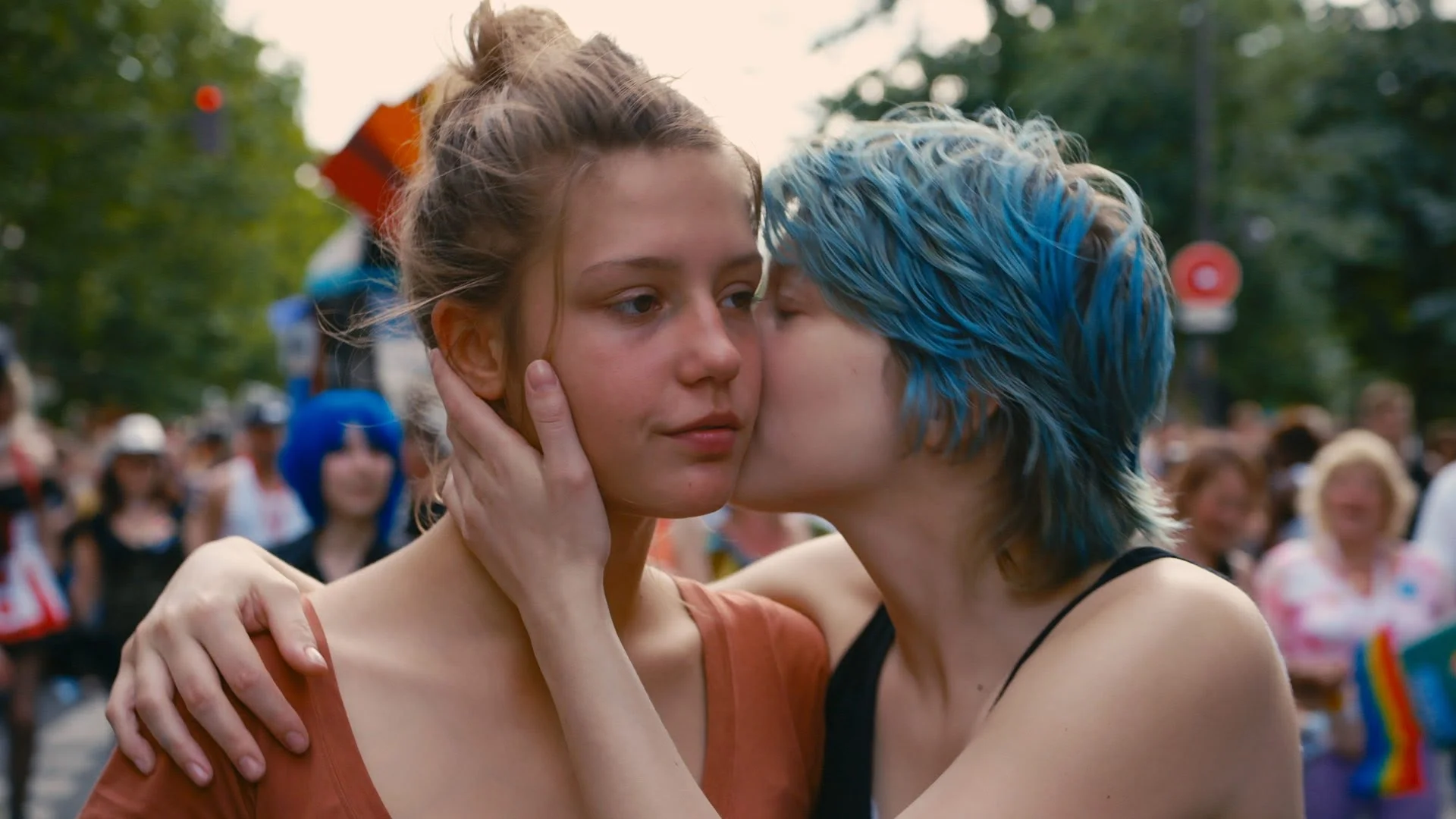 The film 'Blue is the Warmest Color,' although controversial , brilliantly uses an unexpected color association by signifying love with the color blue. We see the relationship arc of Adèle and Emma reinforced by the gradual desaturation of the blues showing the brilliance of first love and the muted bleakness of its end. 