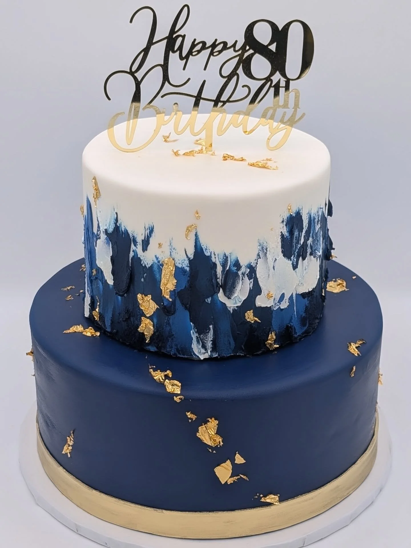 A navy and gold stunner for a special 80th surprise party!