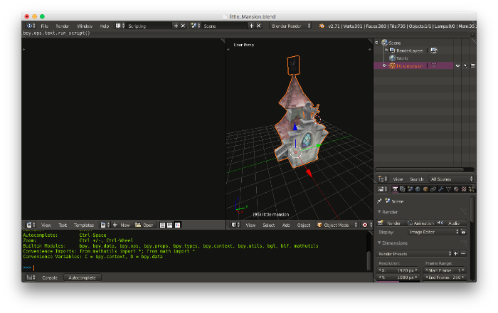 Blender 3D Script View